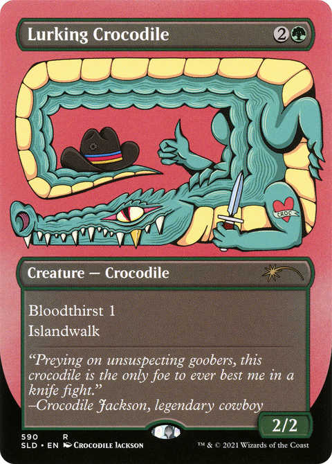 Lurking Crocodile (SLD-590) - Secret Lair Drop (Borderless) Etched Foil
