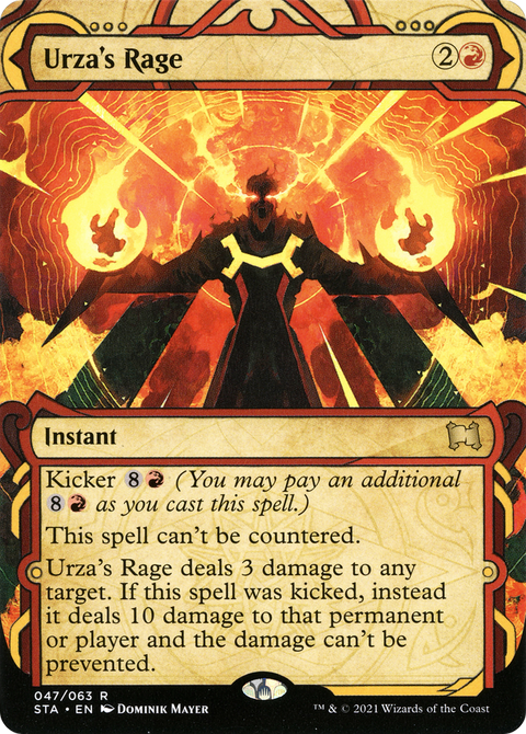 Urza's Rage (STA-047) - Strixhaven Mystical Archive: (Showcase) (Borderless) Etched Foil