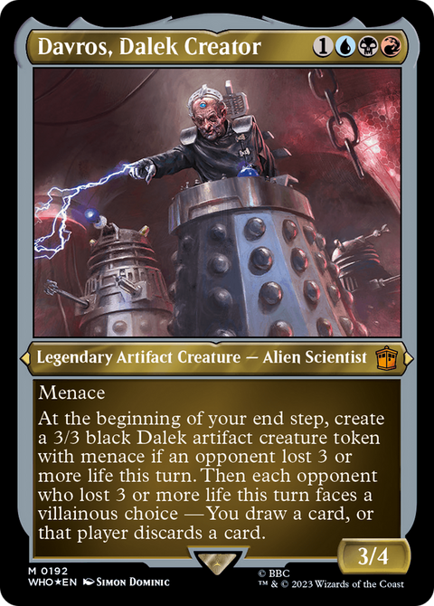 Davros, Dalek Creator (Display Commander) - Thick Stock (WHO-192) - Doctor Who Etched Foil