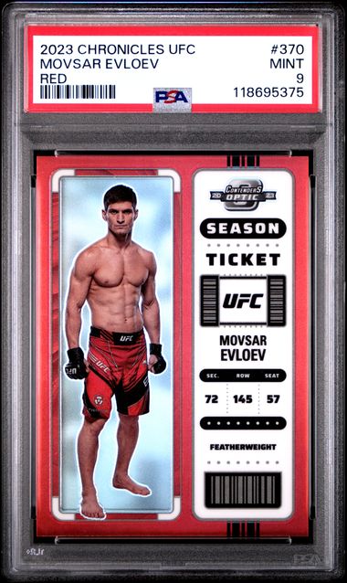 2023 PANINI CHRONICLES UFC #370 MOVSAR EVLOEV RED PSA 9