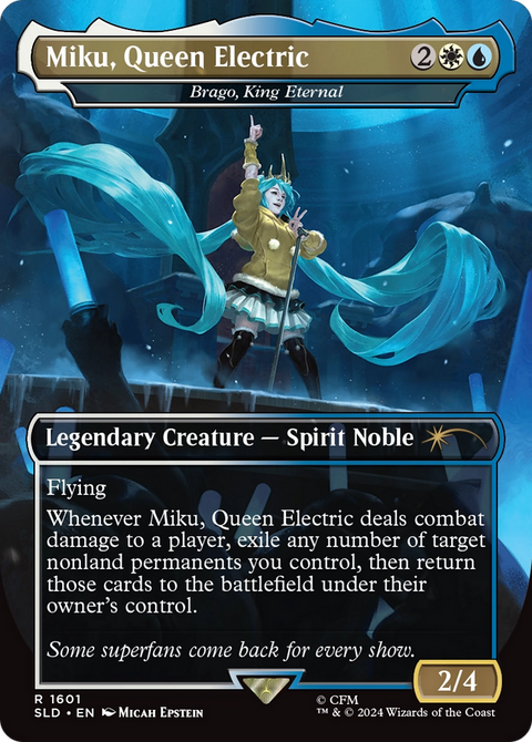 Brago, King Eternal (SLD-1601) - Secret Lair Drop / Miku, Queen Electric (Borderless) Foil