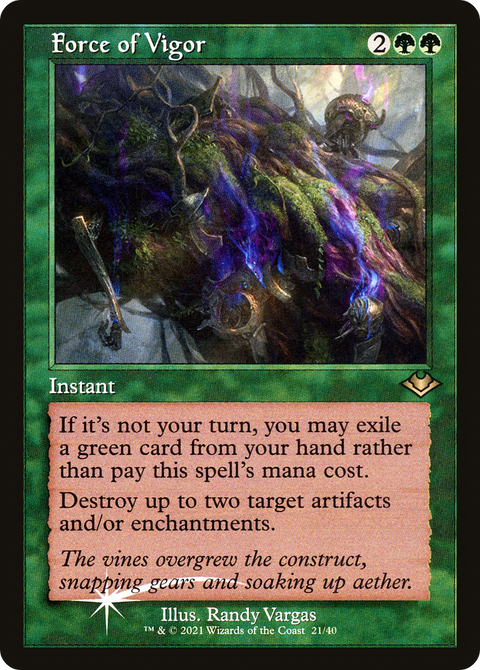 Force of Vigor (Retro Frame) (MH1-021) - Modern Horizons 1 Timeshifts Etched Foil