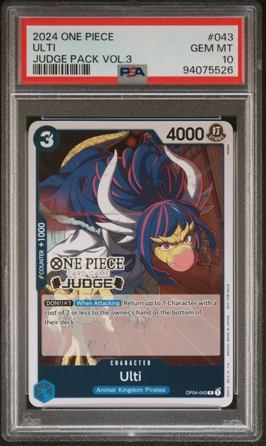 2024 ONE PIECE JUDGE PACK VOLUME 3 #043 ULTI PSA 10