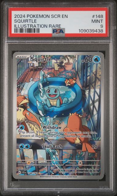 2024 POKEMON SCR EN-STELLAR CROWN #148 SQUIRTLE ILLUSTRATION RARE PSA 9