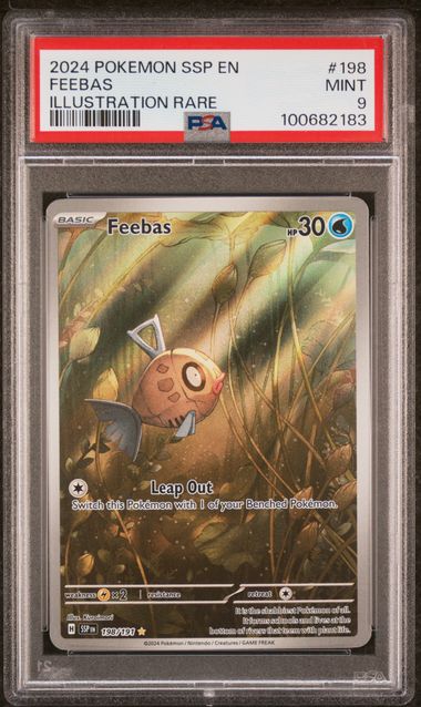 PSA 9 2024 POKEMON SSP EN-SURGING SPARKS #198 FEEBAS ILLUSTRATION RARE