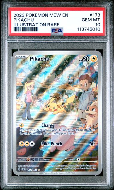 2023 POKEMON MEW EN-151 #173 PIKACHU ILLUSTRATION RARE PSA 10