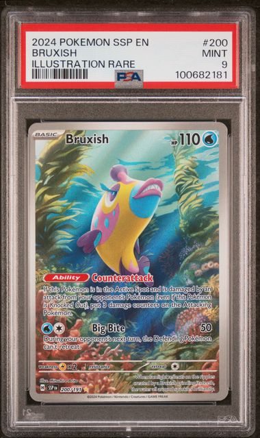 PSA 9 2024 POKEMON SSP EN-SURGING SPARKS #200 BRUXISH ILLUSTRATION RARE