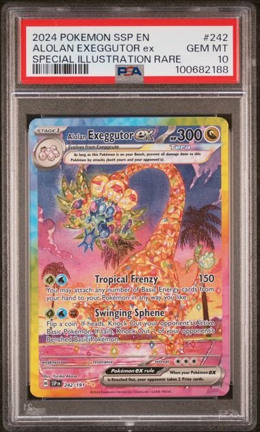 PSA 10 2024 POKEMON SSP EN-SURGING SPARKS #242 ALOLAN EXEGGUTOR ex