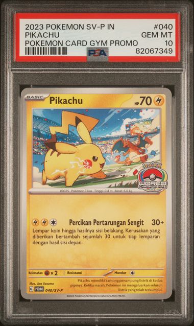 2023 POKEMON INDONESIAN SV PROMO #040 PIKACHU POKEMON CARD GYM PSA 10