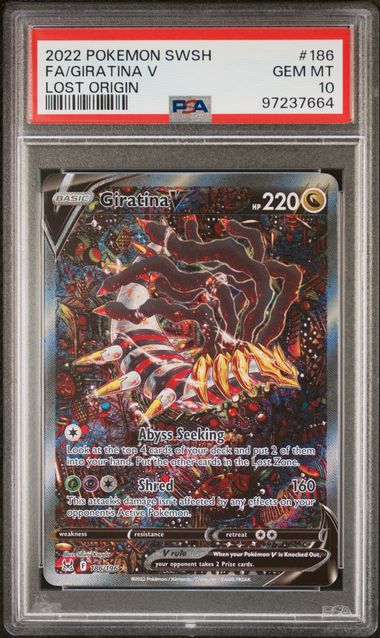 PSA 10 2022 POKEMON SWORD & SHIELD LOST ORIGIN #186 FA/GIRATINA V LOST ORIGIN (Copy)