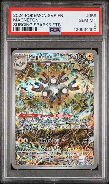 2024 POKEMON SVP EN-SV BLACK STAR PROMO #159 MAGNETON SURGING SPARKS ETB PSA 10