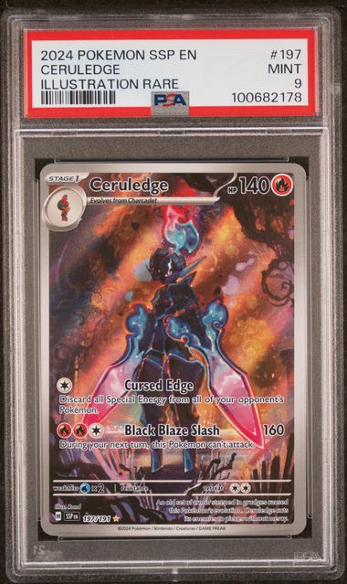 PSA 9 2024 POKEMON SSP EN-SURGING SPARKS #197 CERULEDGE ILLUSTRATION RARE