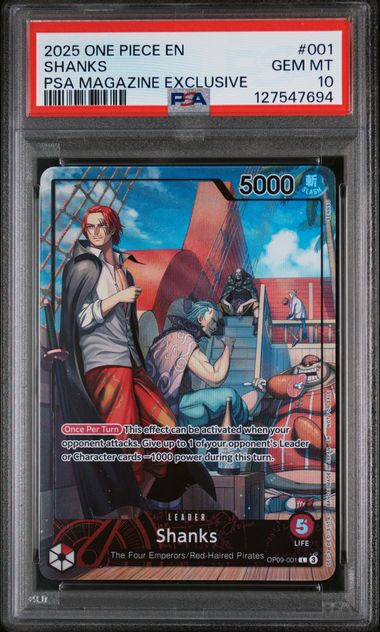 2025 ONE PIECE PROMOS #001 SHANKS PSA MAGAZINE EXCLUSIVE PSA 10