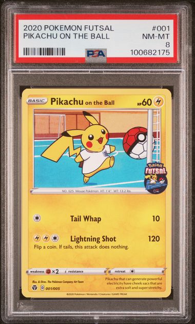 PSA 8 2020 POKEMON FUTSAL #001 PIKACHU ON THE BALL