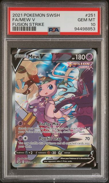 PSA 10 #251 FA/MEW V 2021 POKEMON SWORD & SHIELD FUSION STRIKE