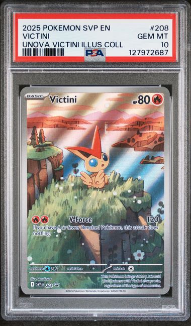 2025 POKEMON SVP EN-SV BLACK STAR PROMO #208 VICTINI UNOVA VICTINI ILLUS COLL PSA 10