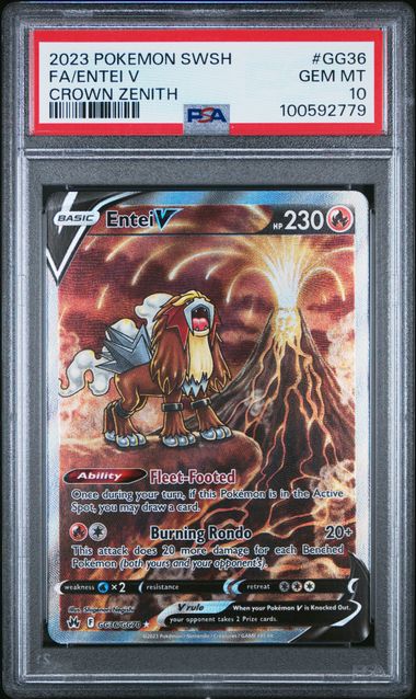 PSA 10 2023 POKEMON SWORD AND SHIELD CROWN ZENITH GG36 FA/ENTEI VCROWN ZENITH