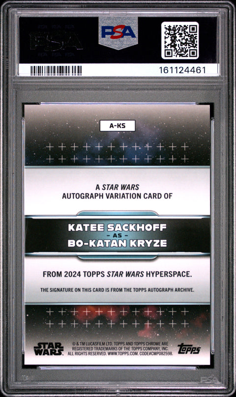 2024 TOPPS STAR WARS HYPERSPACE STAR WARS AUTOGRAPHS #KS KATEE SACKHOFF AUTO-RED HYPERLANES REF PSA 9