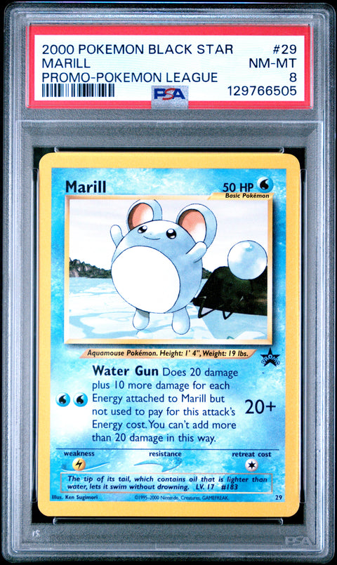 2000 POKEMON PROMO BLACK STAR #29 MARILL PROMO-POKEMON LEAGUE PSA 8