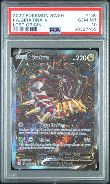 2022 POKEMON SWORD & SHIELD LOST ORIGIN #186 FA/GIRATINA V LOST ORIGIN  PSA 10