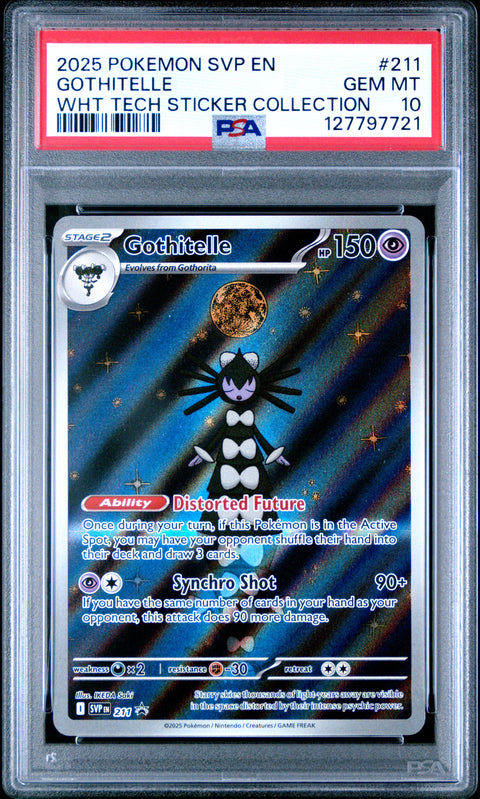 2025 POKEMON SVP EN-SV BLACK STAR PROMO #211 GOTHITELLE WHT TECH STICKER COLLECTION PSA 10