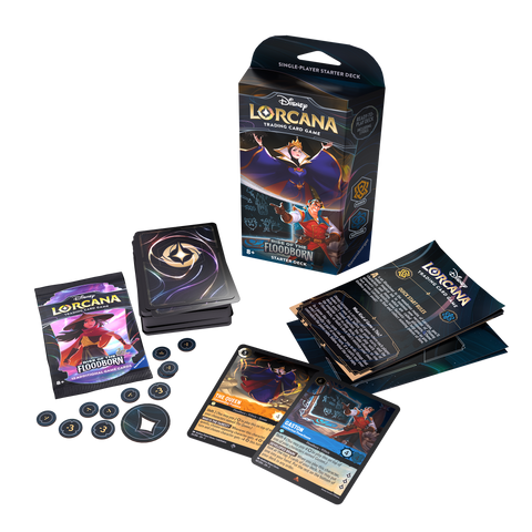 Disney Lorcana Trading Card Game: Rise of the Floodborn Amethyst and Steel Starter Deck