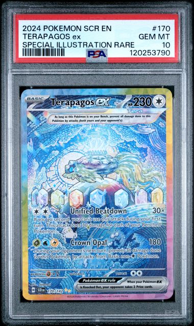 2024 POKEMON SCR EN-STELLAR CROWN #170 TERAPAGOS ex SPECIAL ILLUSTRATION RARE PSA 10
