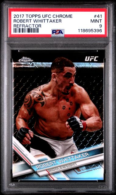 2017 TOPPS UFC CHROME #41 ROBERT WHITTAKER REFRACTOR PSA 9