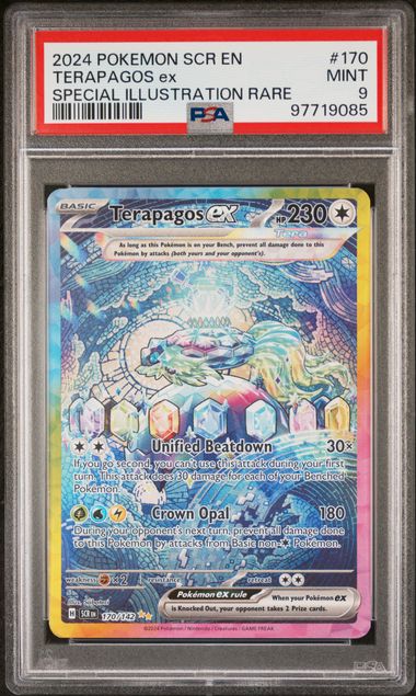 2024 POKEMON SCR EN-STELLAR CROWN #170 TERAPAGOS ex SPECIAL ILLUSTRATION RARE PSA 9