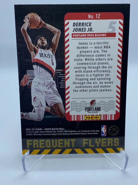 2021-22 Panini NBA Hoops Derrick Jones Jr Frequent Flyers #12 Portland