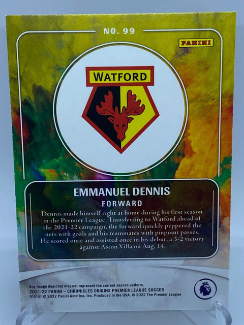 2021- 22 PANINI CHRONICLES ORIGINS PREMIER LEAGUE EMMANUEL DENNIS ORIGINS BRONZE