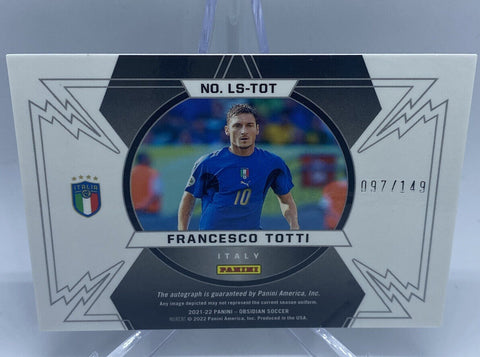 2021/22 Panini Obsidian Soccer FRANCESCO TOTTI Lightning Strike Auto /149