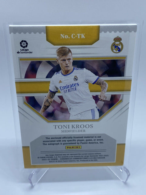 2021-22 Panini Chronicles Toni Kroos #C-TK Cornerstones Quad Jersey AUTO 218/289