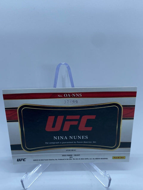 2022 Panini Select UFC Octagon Action Signatures Disco Red Nina Nunes /99