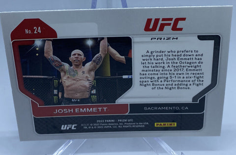 2022 Panini Prizm UFC #24 Josh Emmett Green Prizm Parallel Featherweight