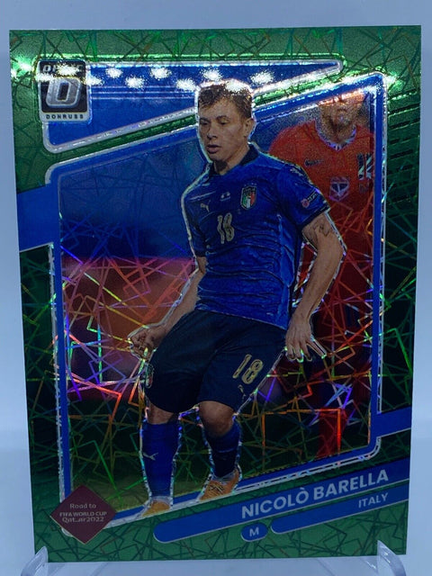 2021-22 Donruss Road to Qatar NICOLO BARELLA Optic Green Velocity #84