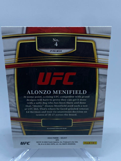 2022 Panini Select UFC Alonzo Menifield Concourse Disco Prizm #4 RC