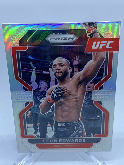 2022 Panini UFC Prizm Leon Edwards Silver Prizm Refractor #108