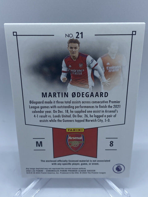 2021-22 Chronicles EPL MARTIN ODEGAARD Panini Silver Patch #21 /99