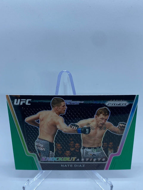 PANINI UFC PRIZM 2021 NATE DIAZ KNOCKOUT ARTISTS GREEN INSERT CARD #5