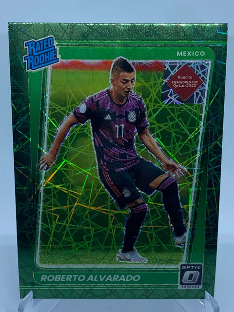 2021-22 DONRUSS SOCCER #195 ROBERTO ALVARADO OPTIC GREEN VELOCITY RATED ROOKIE