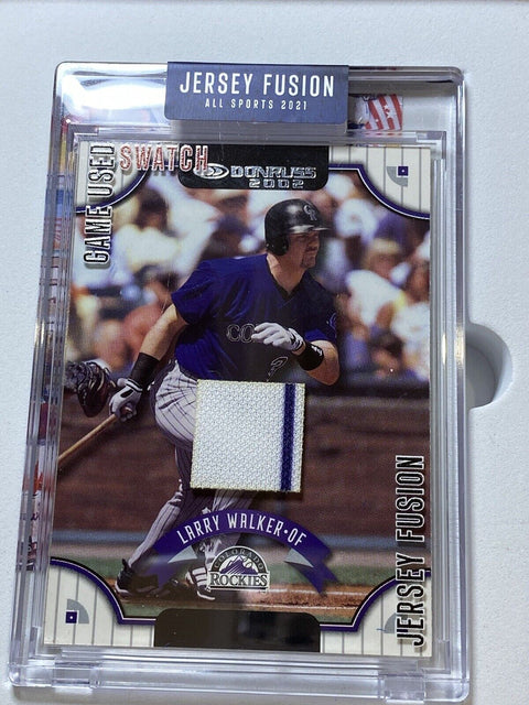 2021 JERSEY FUSION LARRY WALKER 2002 GAME USED SWATCH