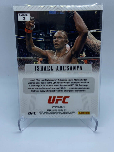 2022 PRIZM UFC ISRAEL ADESANYA GREEN PRIZM 2012 THROWBACK VARIATION