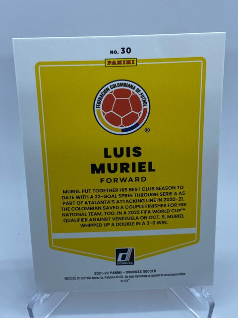 2021-22 - DONRUSS ROAD TO QATAR ORANGE LAZER LUIS MURIEL COLOMBIA #30