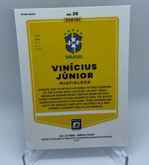 2021-22 Donruss Soccer VINICIUS JUNIOR Optic Black Velocity /25