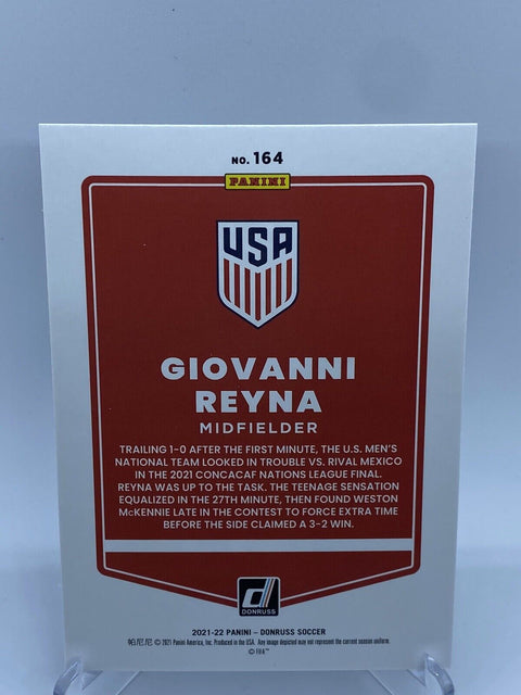 2021-22 Donruss FIFA Soccer Green Laser Parallel GIOVANNI REYNA