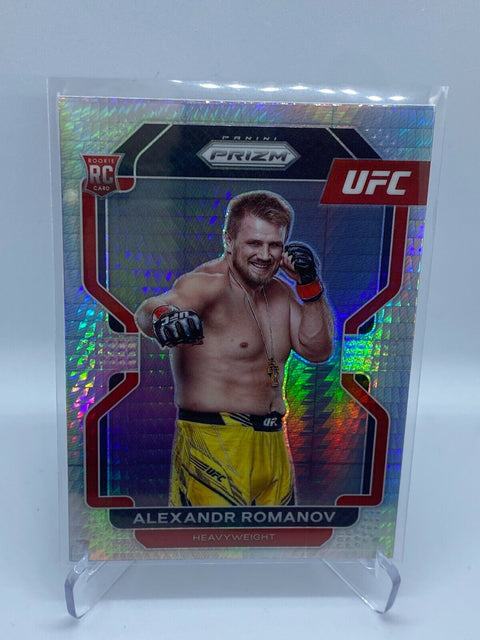 2022 UFC Prizm Alexandr Romanov Hyper Silver Rookie RC #187 Heavyweight Rookie