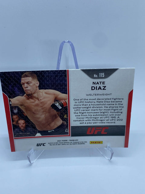 2021 Panini UFC Prizm NATE DIAZ MMA Base Card No #115 WELTERWEIGHT