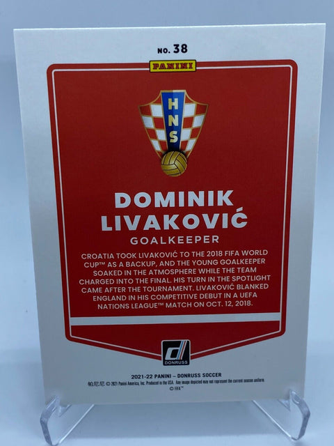 2021-22 Donruss Road to Qatar DOMINIK LIVAKOVIC Optic Green Laser Holo #38