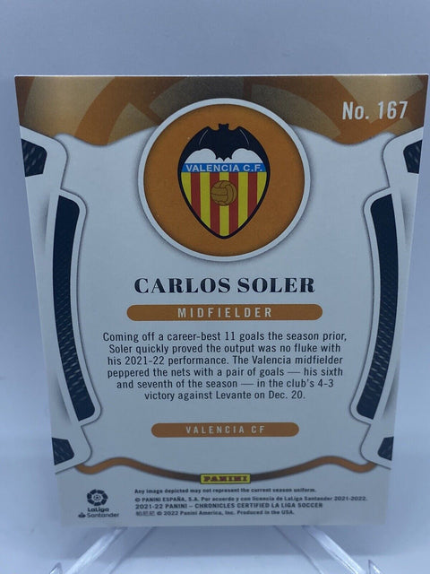 2021-22 Panini Chronicles Certified Blue Carlos Soler #167